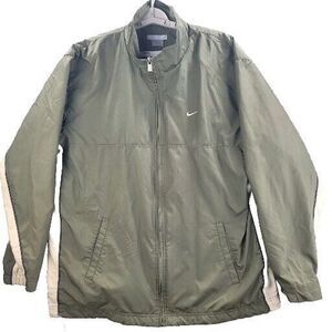 Vintage Nike 72 Jacket Green White Mens XL Windbreaker Full Zip Drawstrings Coat